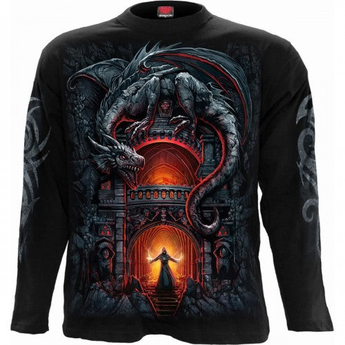 Front - Spiral Direct Unisex Adult Dragon´s Lair Long-Sleeved T-Shirt