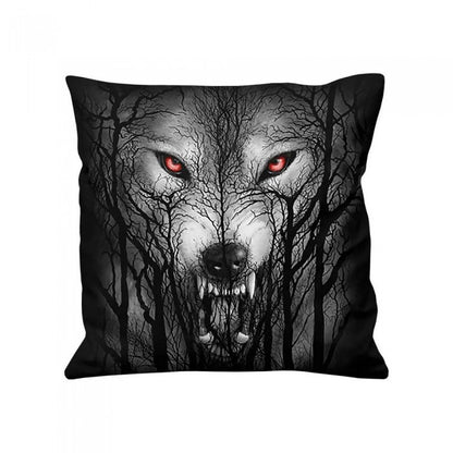 Front - Spiral Direct Forest Wolf Filled Cushion