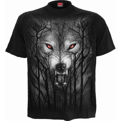 Front - Spiral Direct Unisex Adult Forest Wolf T-Shirt