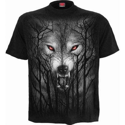 Front - Spiral Direct Unisex Adult Forest Wolf T-Shirt