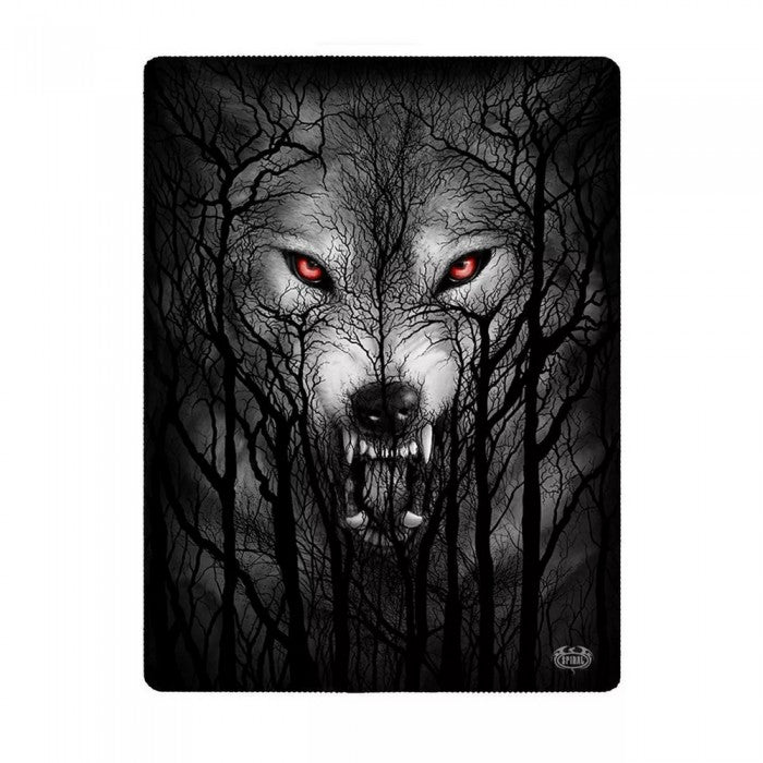 Front - Spiral Forest Wolf Double Sided Blanket