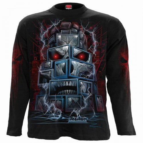 Front - Spiral Direct Unisex Adult Death By Tv Long-Sleeved T-Shirt