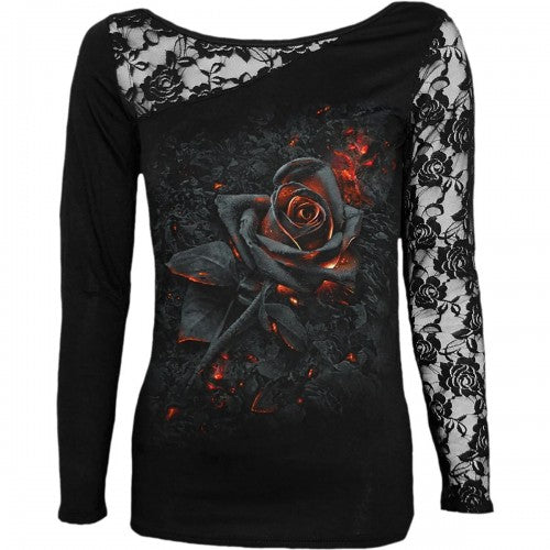 Front - Spiral Direct Womens/Ladies Burnt Rose Long-Sleeved Top