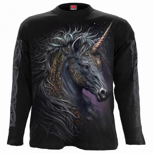 Front - Spiral Direct Unisex Adult Celtic Unicorn Long-Sleeved T-Shirt