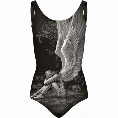 Front - Spiral Direct Womens/Ladies Enslaved Angel One Piece Swimsuit
