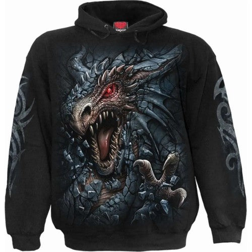 Front - Spiral Direct Unisex Adult Dragon´s Lair Hoodie