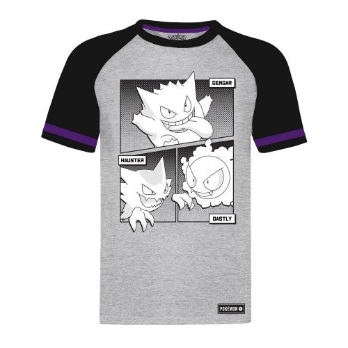 Front - Pokemon Unisex Adult Shadow Raglan T-Shirt