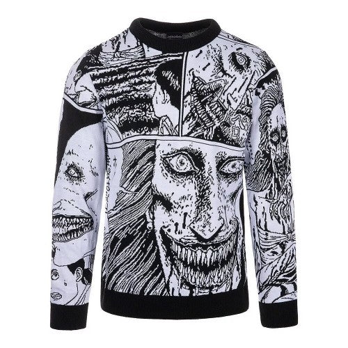 Front - Junji-Ito Unisex Adult Smile Patterns Knitted Jumper