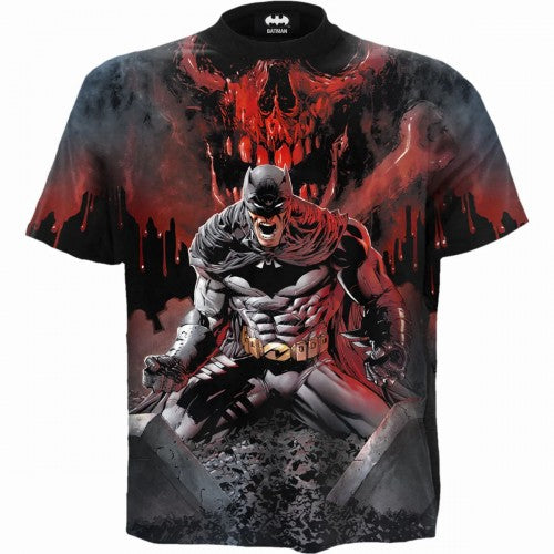 Front - Spiral Direct Unisex Adult Asylum Wrap Batman All-Over Print T-Shirt