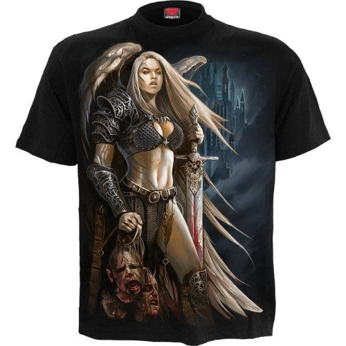Front - Spiral Direct Unisex Adult Angel Warrior Short-Sleeved T-Shirt