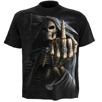 Front - Spiral Direct Unisex Adult Bone Finger Short-Sleeved T-Shirt