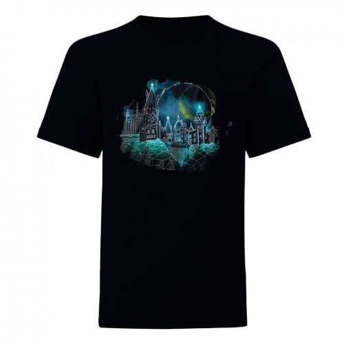 Front - Harry Potter Mens Hogwarts Wireframe T-Shirt