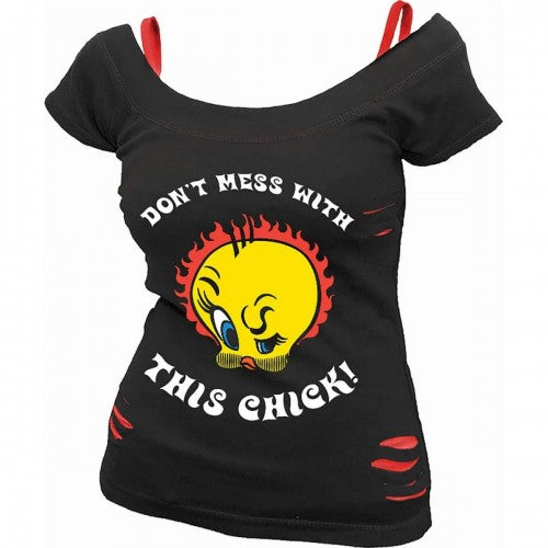 Front - Looney Tunes Womens/Ladies Tough Chick Tweety Top