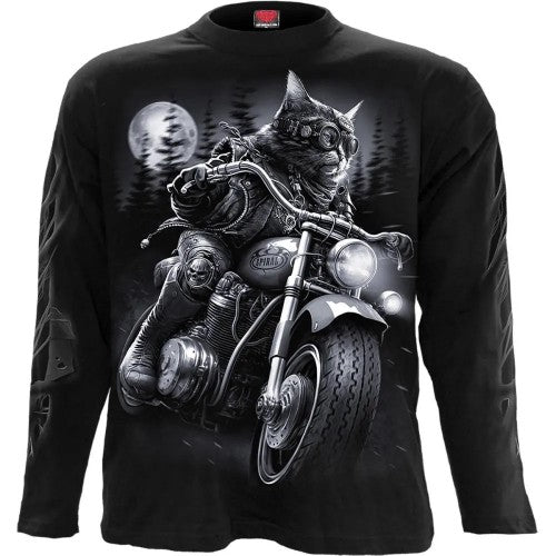 Front - Spiral Direct Unisex Adult Nine Lives Long-Sleeved T-Shirt