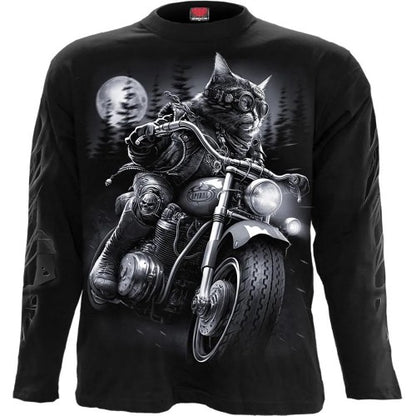 Front - Spiral Direct Unisex Adult Nine Lives Long-Sleeved T-Shirt