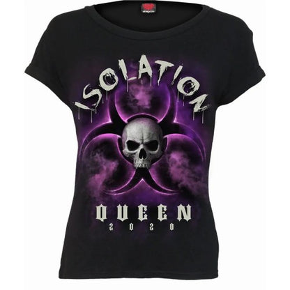 Front - Spiral Direct Womens/Ladies Isolation Queen Boat Neck Capped Sleeved T-Shirt