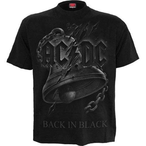 Front - Spiral Direct Unisex Adult Back In Black AC/DC Torn T-Shirt