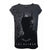 Front - Spiral Direct Womens/Ladies Shadow Bats Batman Turn Up T-Shirt