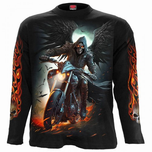 Front - Spiral Direct Unisex Adult Night Rider Long-Sleeved T-Shirt