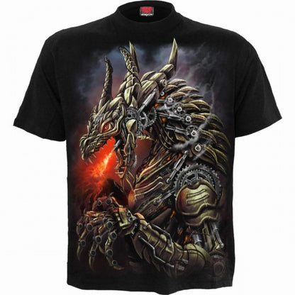 Front - Spiral Direct Unisex Adult Dragon Cogs T-Shirt