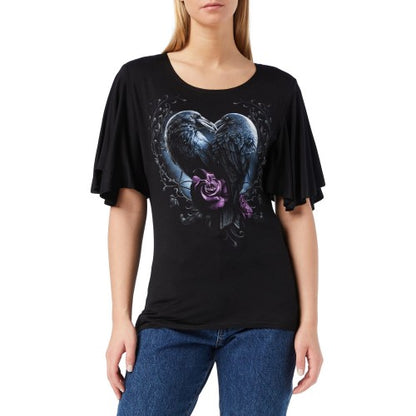 Front - Spiral Direct Womens/Ladies Raven Heart Top