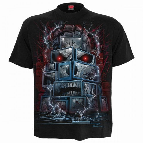 Front - Spiral Direct Unisex Adult Death By Tv T-Shirt