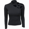 Front - Spiral Direct Womens/Ladies Gothic Elegance Pentagram Cut Out Shoulder Top
