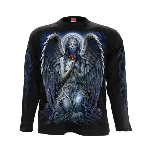 Front - Spiral Direct Unisex Adult Grieving Angel Long-Sleeved T-Shirt