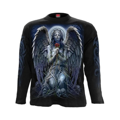 Front - Spiral Direct Unisex Adult Grieving Angel Long-Sleeved T-Shirt