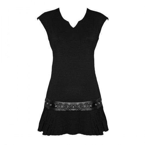 Front - Spiral Direct Womens/Ladies Gothic Rock Stud Waist Mini Dress