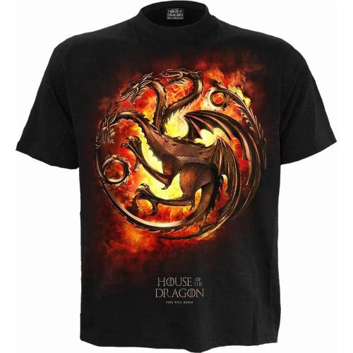 Front - Spiral Direct Unisex Adult Dragon Flames House Of The Dragon T-Shirt
