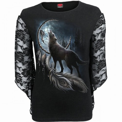 Front - Spiral Direct Womens/Ladies From Darkness Lace Top