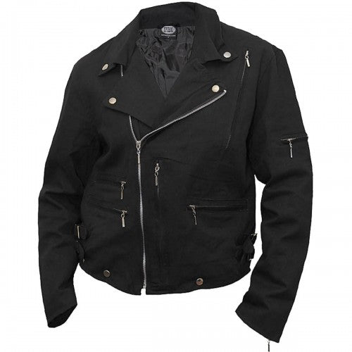 Front - Spiral Direct Unisex Adult Bone Finger Lined Biker Jacket