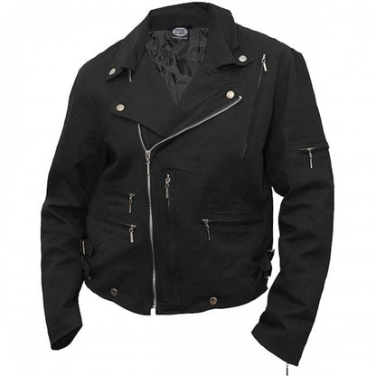 Front - Spiral Direct Unisex Adult Bone Finger Lined Biker Jacket