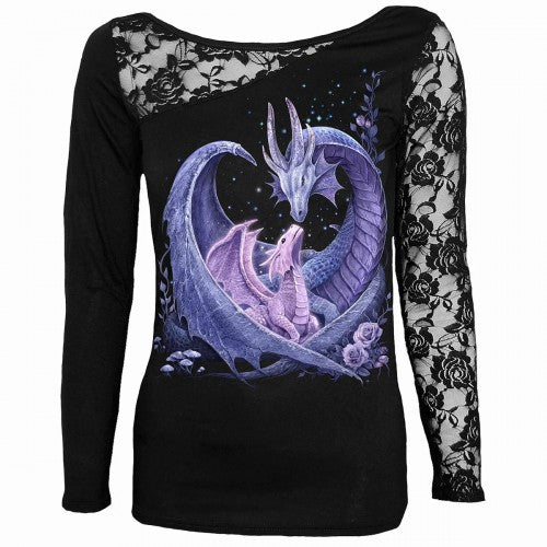 Front - Spiral Direct Womens/Ladies Maternal Instincts One Shoulder Long-Sleeved Top