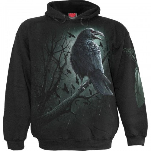 Front - Spiral Direct Unisex Adult Shadow Raven Hoodie