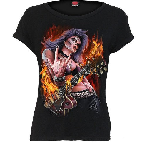 Front - Spiral Direct Womens/Ladies Rocking The Dead Top