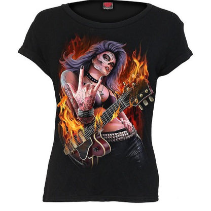 Front - Spiral Direct Womens/Ladies Rocking The Dead Top