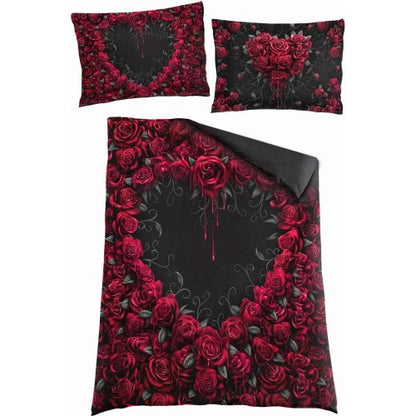 Front - Spiral Direct Bleeding Heart Duvet Cover Set