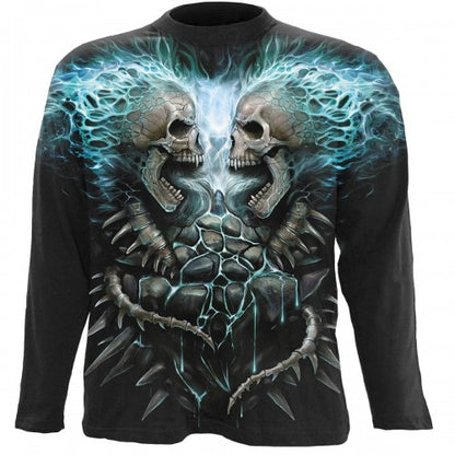 Front - Spiral Direct Unisex Adult Flaming Spine Long-Sleeved T-Shirt