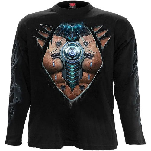 Front - Spiral Direct Unisex Adult Cyber Skin Long-Sleeved T-Shirt