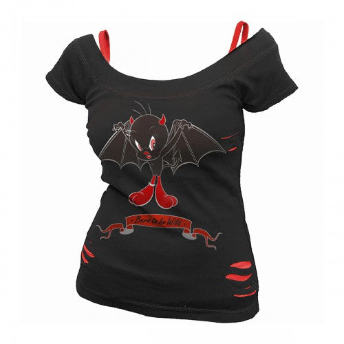 Front - Spiral Direct Womens/Ladies Born To Be Wild Tweety Looney Tunes Top