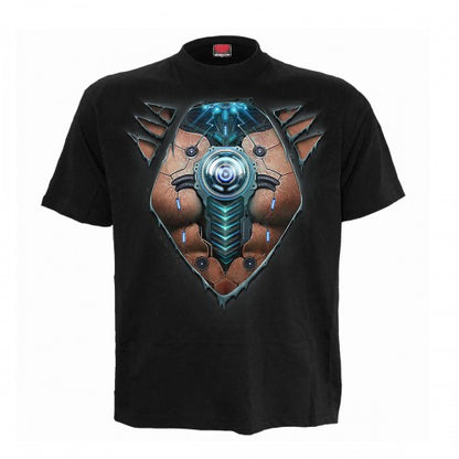 Front - Spiral Direct Unisex Adult Cyber Skin T-Shirt
