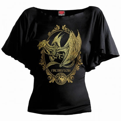 Front - Spiral Direct Womens/Ladies Filigree House Of The Dragon Short-Sleeved T-Shirt