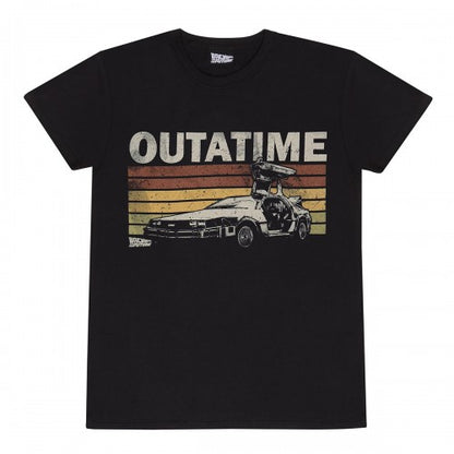 Front - Back To The Future Unisex Adult Outatime Retro T-Shirt