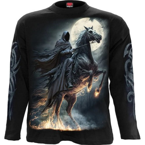 Front - Spiral Direct Unisex Adult Shadow Rider Long-Sleeved T-Shirt