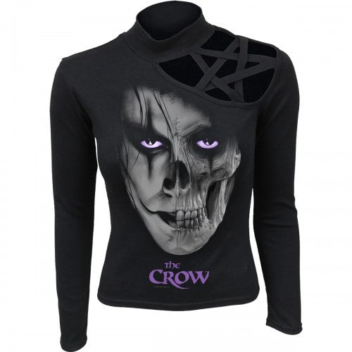 Front - Spiral Direct Womens/Ladies Skull Face The Crow Long-Sleeved T-Shirt