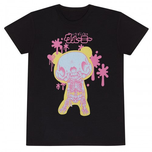 Front - Gloomy Bear Unisex Adult Painted Skeleton T-Shirt
