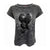 Front - Spiral Direct Womens/Ladies Raven Heart Acid Wash Short-Sleeved T-Shirt