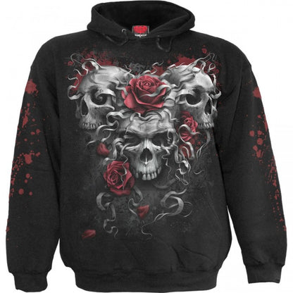 Front - Spiral Direct Unisex Adult Skulls N´ Roses Hoodie